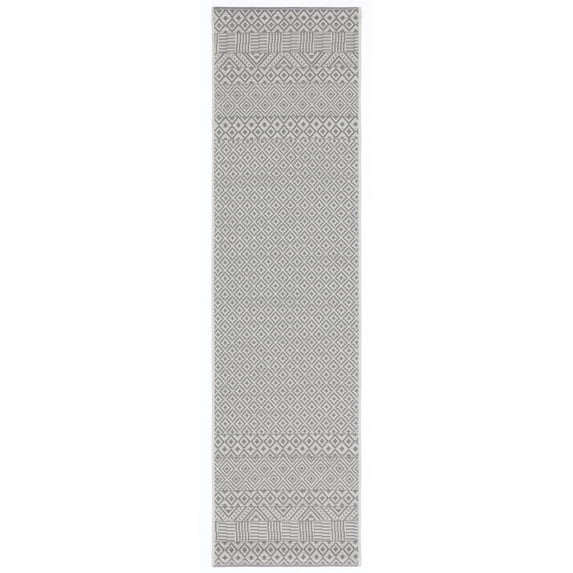 Safavieh Courtyard Naomi Geometric Indoor/Outdoor Runner Rug, Brown/Gray, 2'3" x 8'