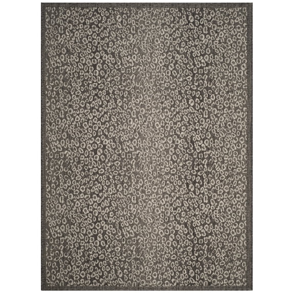 SAFAVIEH Courtyard Neofit Animal Indoor/Outdoor Area Rug, Black/Light Grey, 5'3" x 7'7"