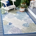 thumbnail image 1 of Safavieh Courtyard Nicholas Botanical Indoor/Outdoor Area Rug, Beige/Green Blue, 5'3" x 7'7", 1 of 9