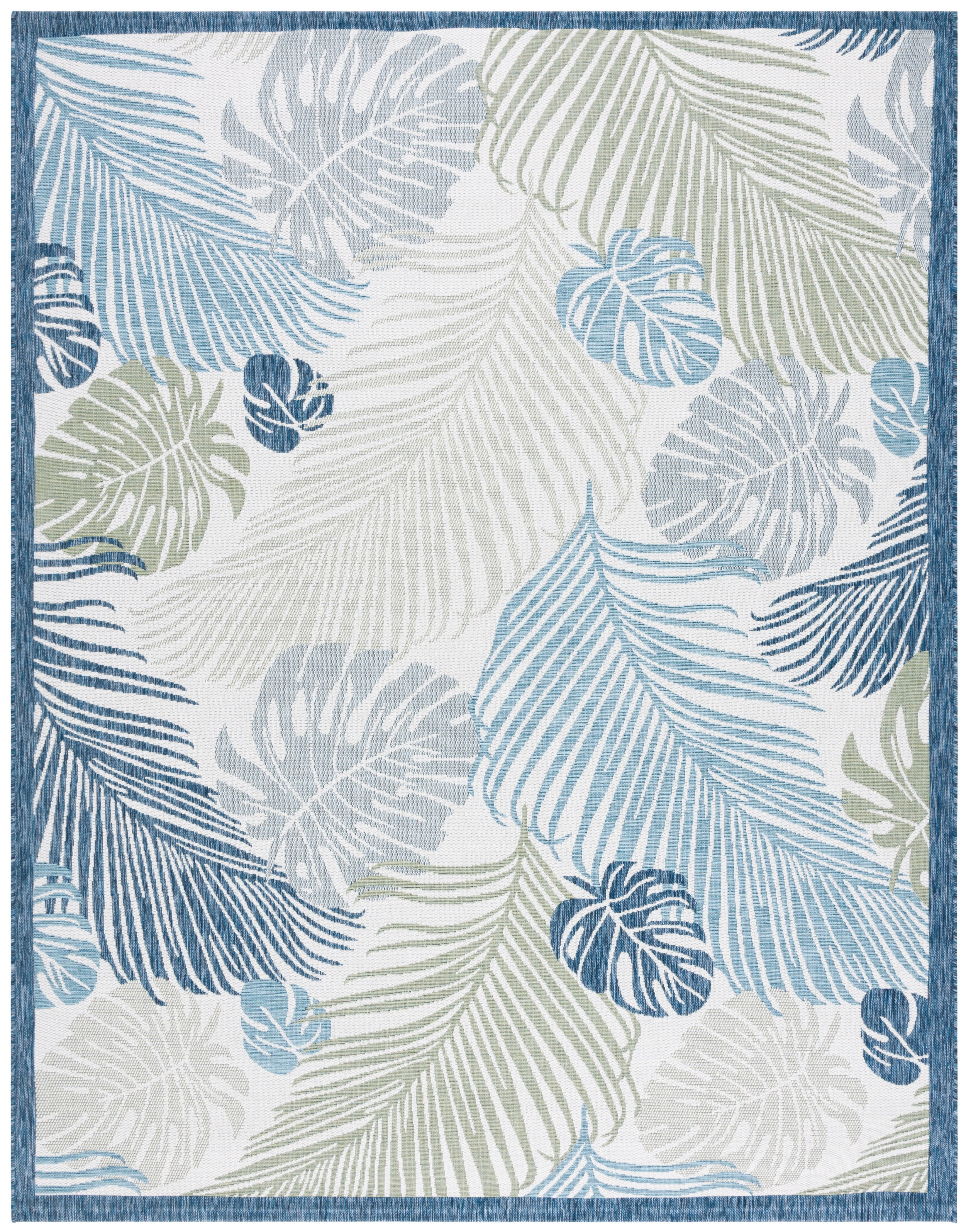 Safavieh Courtyard Nicholas Botanical Indoor/Outdoor Area Rug, Beige/Green Blue, 8' x 10'