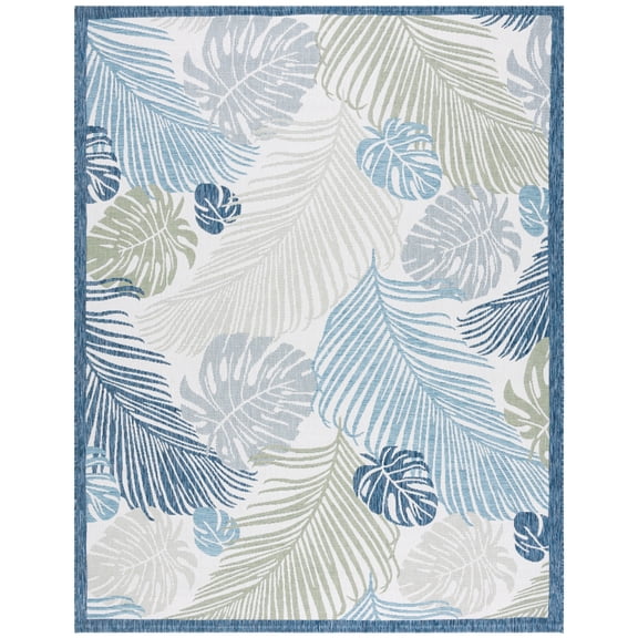 Safavieh Courtyard Nicholas Botanical Indoor/Outdoor Area Rug, Beige/Green Blue, 8' x 10'