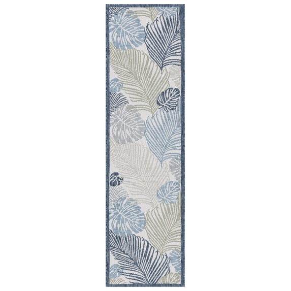 Safavieh Courtyard Nicholas Botanical Indoor/Outdoor Runner Rug, Beige/Green Blue, 2'3" x 8'