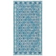 thumbnail image 1 of SAFAVIEH Courtyard Nicholas Geometric Diamonds Indoor/Outdoor Area Rug, 2'7" x 5', Navy/Aqua, 1 of 17