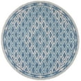 thumbnail image 1 of SAFAVIEH Courtyard Nicholas Geometric Diamonds Indoor/Outdoor Area Rug, 6'7" x 6'7" Round, Navy/Grey, 1 of 6