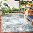 thumbnail image 1 of SAFAVIEH Courtyard Nick Floral Indoor/Outdoor Area Rug, 5'3" x 7'7", Grey/Aqua, 1 of 11