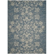 SAFAVIEH Courtyard Nina Floral Indoor/Outdoor Area Rug, Navy/Grey, 2'7" x 5'