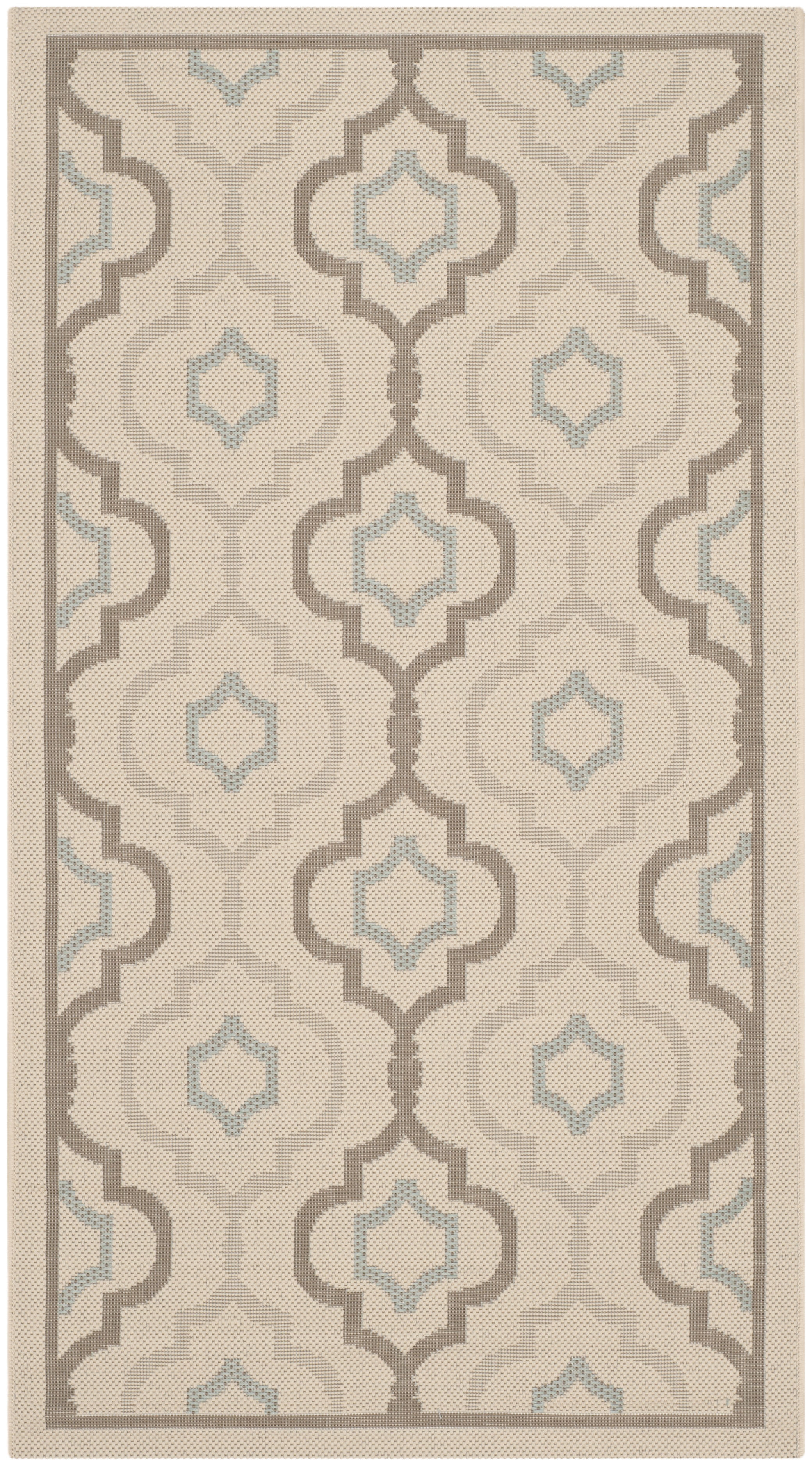 Safavieh Courtyard Bayon Geometric Indoor/Outdoor Area Rug, Beige/Dark Beige, 2'7" x 5'