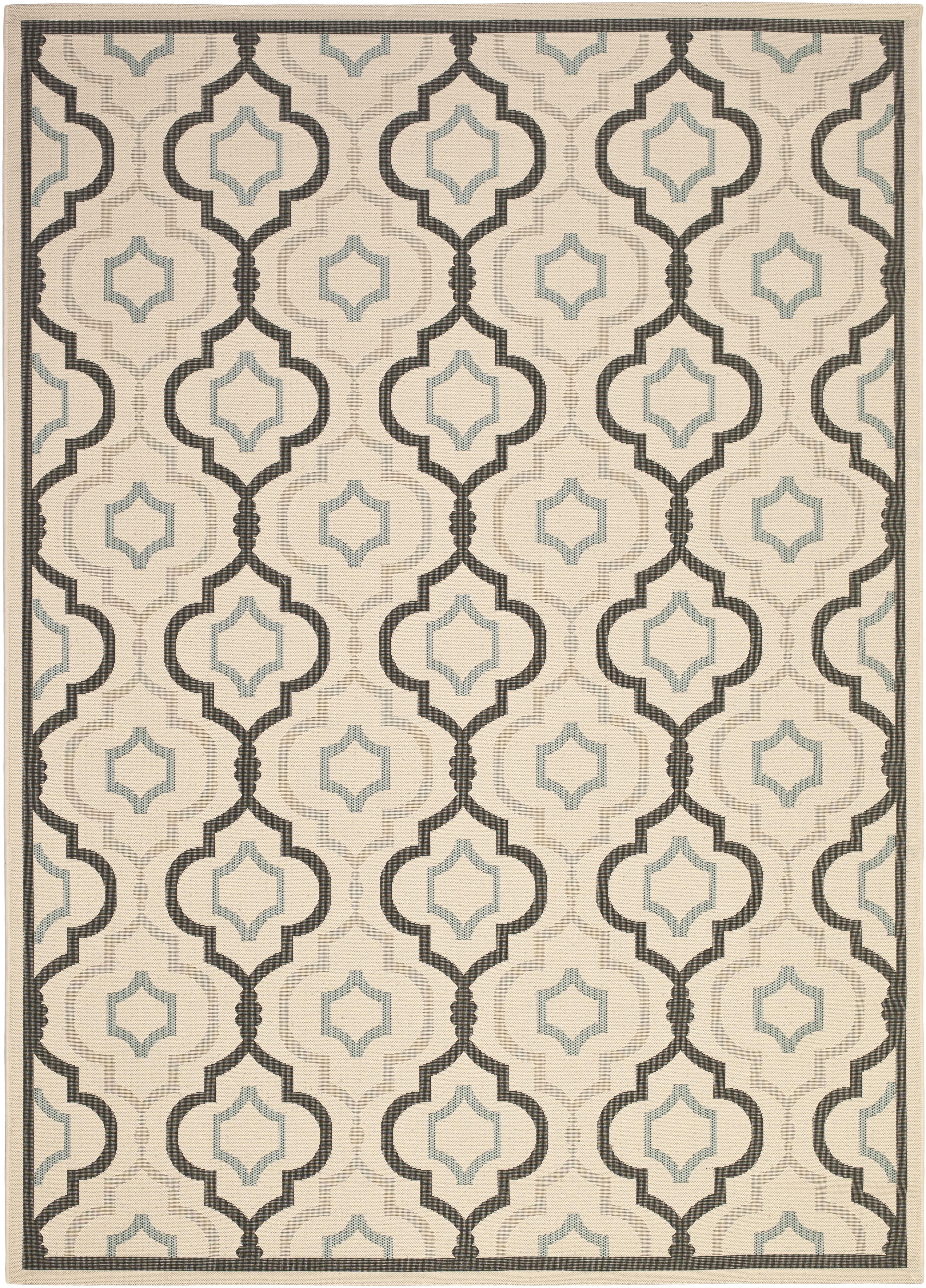 Safavieh Courtyard Bayon Geometric Indoor/Outdoor Area Rug, Ivory/Black, 8' x 11'