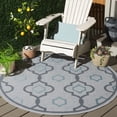 thumbnail image 1 of Safavieh Courtyard Bayon Geometric Indoor/Outdoor Area Rug, Light Gray/Anthracite, 5'3" x 5'3" Round, 1 of 7