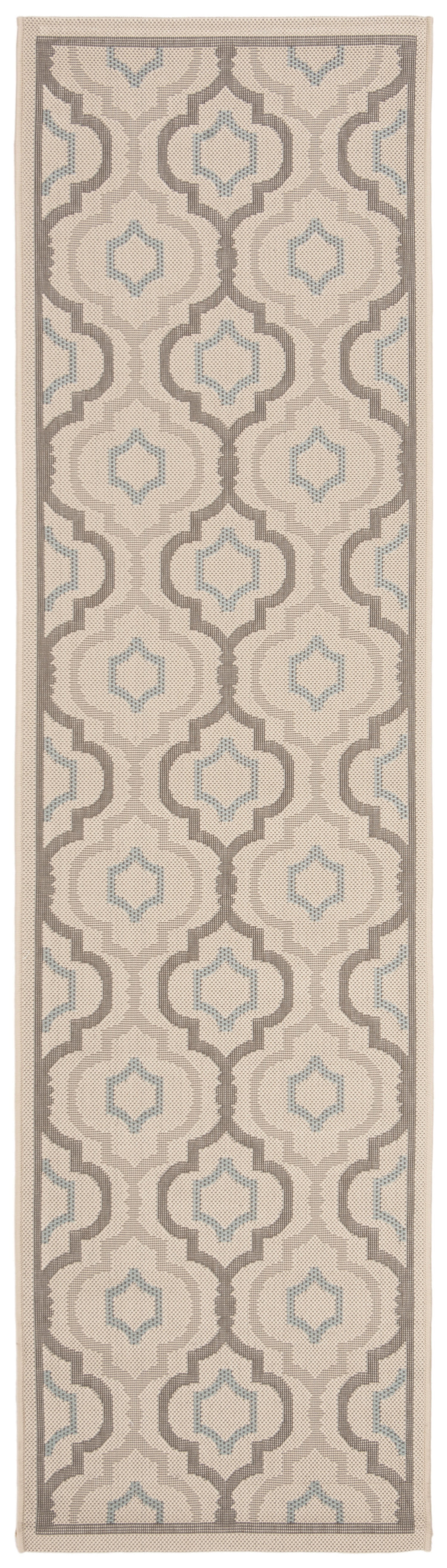 Safavieh Courtyard Bayon Geometric Indoor/Outdoor Runner Rug, Beige/Dark Beige, 2'3" x 12'