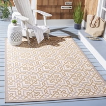 Safavieh Courtyard Olivia Geometric Indoor/Outdoor Area Rug, Beige/Dark Beige, 6'7" x 9'6"