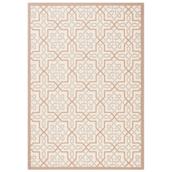 Safavieh Courtyard Olivia Geometric Indoor/Outdoor Area Rug, Beige/Gray, 5'3" x 7'7"