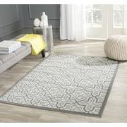 Safavieh Courtyard Olivia Geometric Indoor/Outdoor Area Rug, Light Gray/Anthracite, 4' x 5'7"