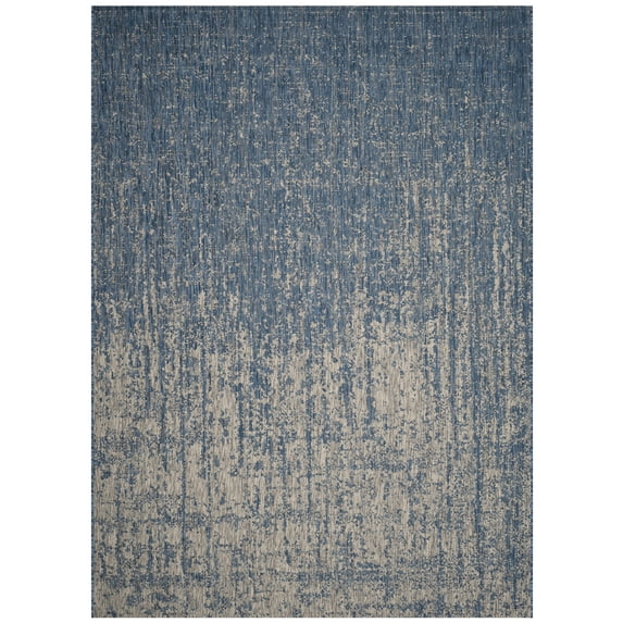 SAFAVIEH Courtyard Orpa Abstract Indoor/Outdoor Area Rug, Navy/Grey, 8' x 11'
