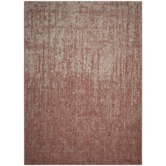 SAFAVIEH Courtyard Orpa Abstract Indoor/Outdoor Area Rug, Rust/Grey, 8' x 11'