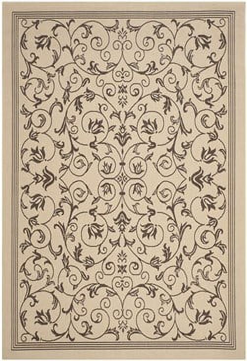 Ottis Traditional Rug SAFAVIEH Courtyard Otis Floral Indoor/Outdoor Area Rug, Natural ...