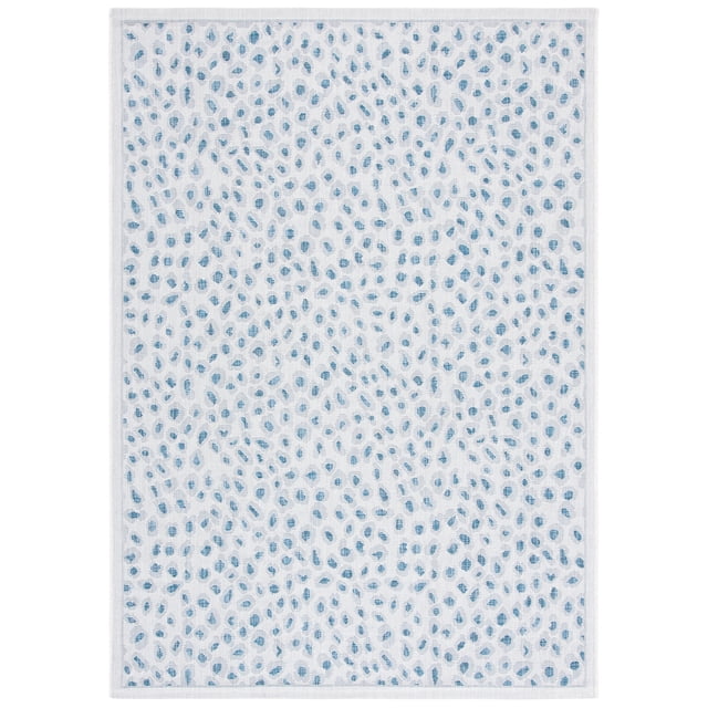 Spotted Outdoor Rug SAFAVIEH Courtyard Otis Spotted Indoor/Outdoor Area Rug, Ivory/Blue, 6 ...