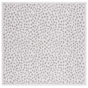 SAFAVIEH Courtyard Otis Spotted Indoor/Outdoor Area Rug, Ivory/Grey, 6'7" x 6'7" Square
