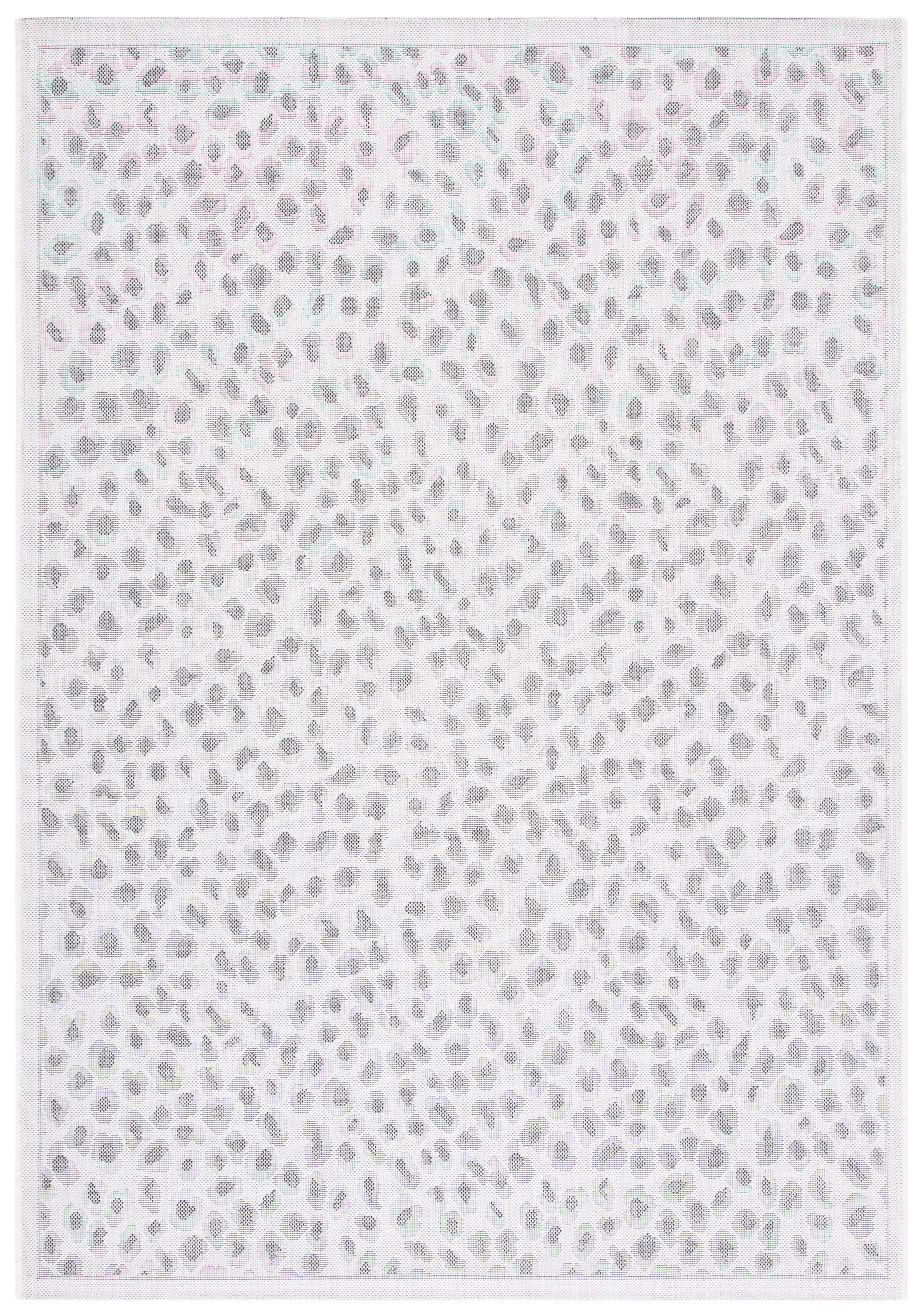 SAFAVIEH Courtyard Otis Spotted Indoor/Outdoor Area Rug, Ivory/Grey, 6'7" x 9'6"