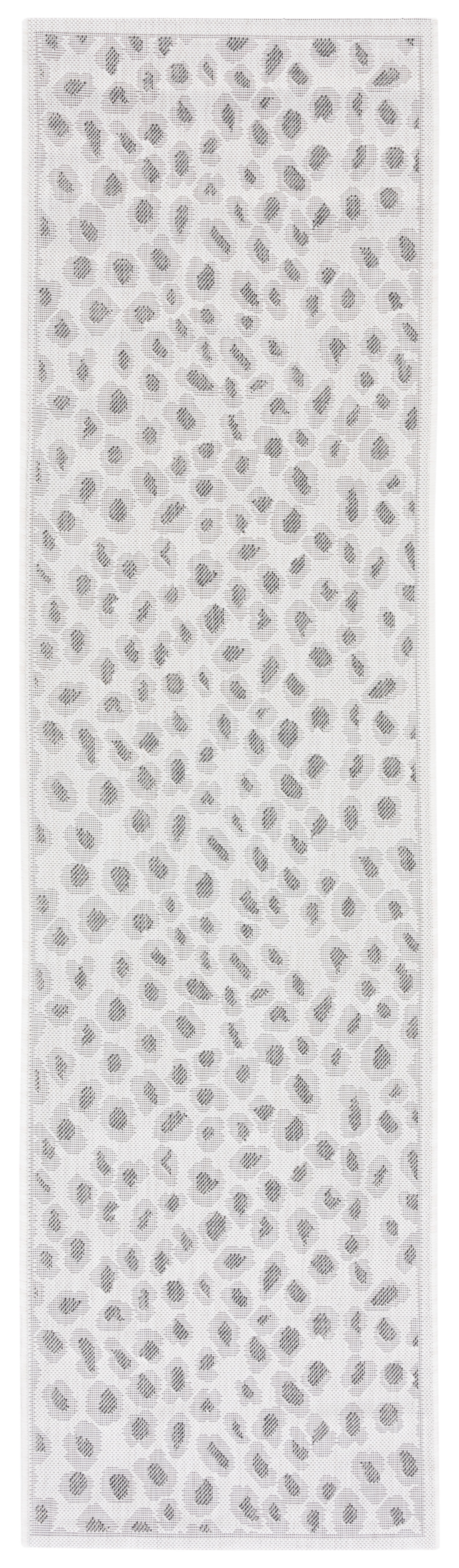 Spotted Outdoor Rug SAFAVIEH Courtyard Otis Spotted Indoor/Outdoor Runner Rug, Ivory/Grey ...