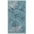 thumbnail image 1 of Safavieh Courtyard Padic Botanical Indoor/Outdoor Area Rug, Aqua/Navy, 2' x 3'7", 1 of 9