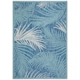 thumbnail image 1 of Safavieh Courtyard Padic Botanical Indoor/Outdoor Area Rug, Aqua/Navy, 4' x 5'7", 1 of 9