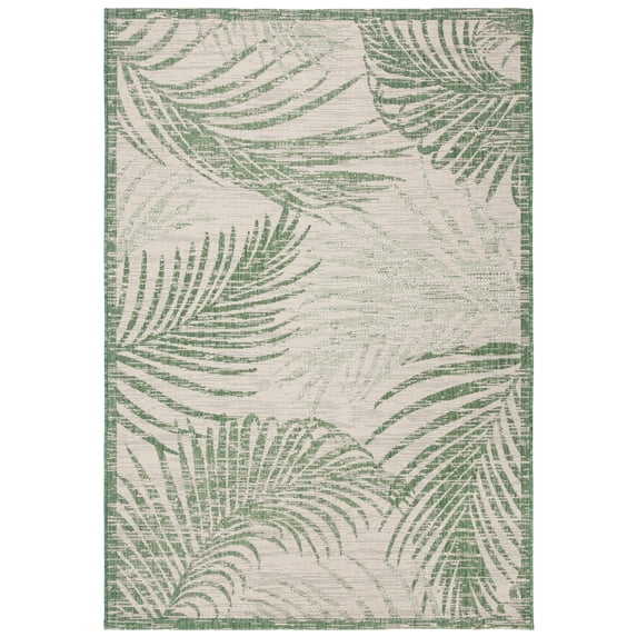 Safavieh Courtyard Padic Botanical Indoor/Outdoor Area Rug, Beige/Green, 4' x 5'7"