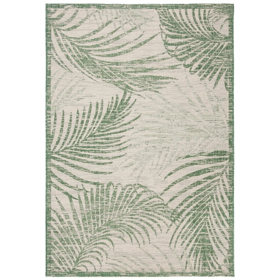 Safavieh Courtyard Padic Botanical Indoor/Outdoor Area Rug, Beige/Green, 4' x 5'7"