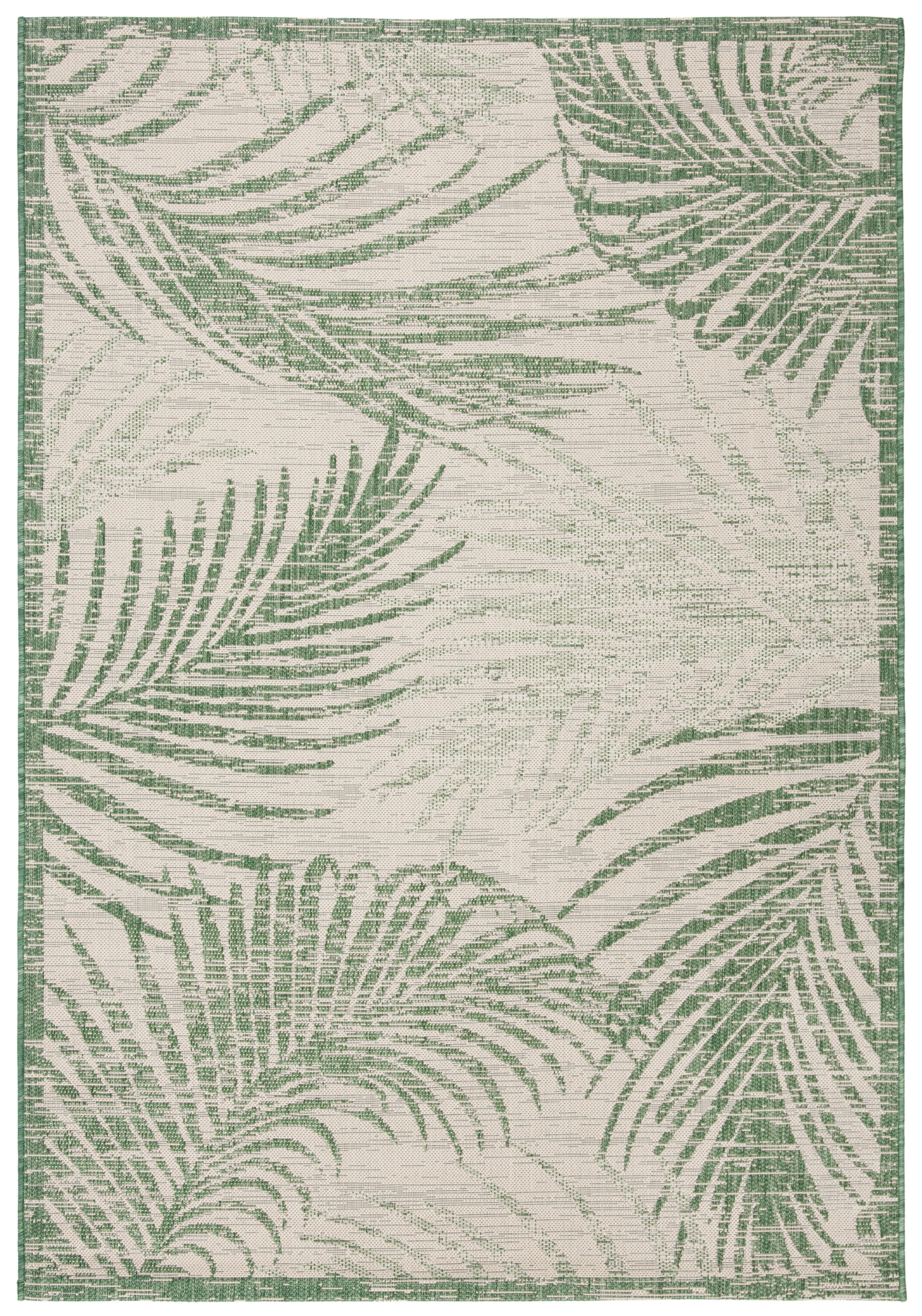 Safavieh Courtyard Padic Botanical Indoor/Outdoor Area Rug, Beige/Green, 5'3" x 7'7"