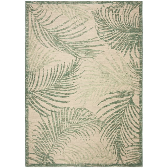 Safavieh Courtyard Padic Botanical Indoor/Outdoor Area Rug, Beige/Green, 9' x 12'