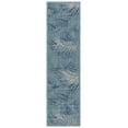 thumbnail image 1 of Safavieh Courtyard Padic Botanical Indoor/Outdoor Runner Rug, Aqua/Navy, 2'3" x 8', 1 of 9