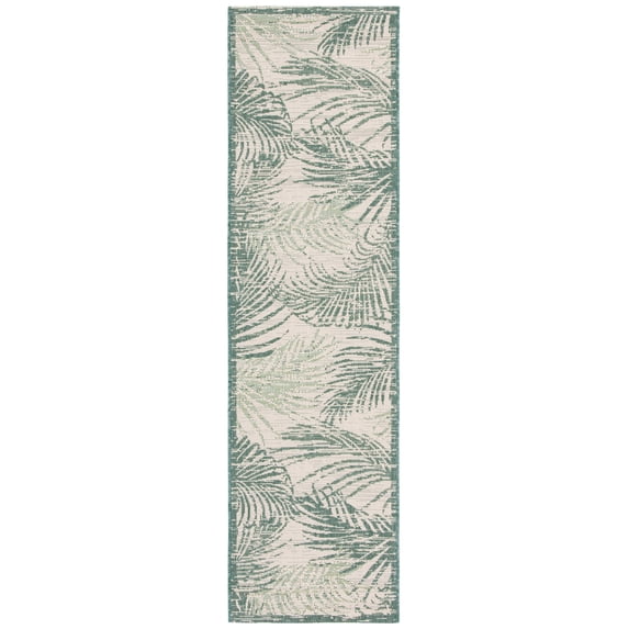 Safavieh Courtyard Padic Botanical Indoor/Outdoor Runner Rug, Beige/Green, 2'3" x 8'