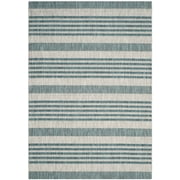 SAFAVIEH Courtyard Patrice Striped Indoor/Outdoor Area Rug, 5'3" x 7'7", Grey/Blue