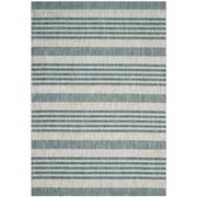 SAFAVIEH Courtyard Patrice Striped Indoor/Outdoor Area Rug, 6'7" x 9'6", Grey/Blue