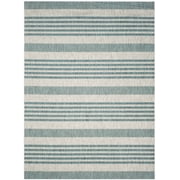 SAFAVIEH Courtyard Patrice Striped Indoor/Outdoor Area Rug, Grey/Blue, 8' x 11'
