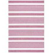 SAFAVIEH Courtyard Patrice Striped Indoor/Outdoor Area Rug, Ivory/Red, 5'3" x 7'7"
