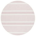 thumbnail image 1 of SAFAVIEH Courtyard Patrice Striped Indoor/Outdoor Area Rug, Ivory/Soft Pink, 6'7" x 6'7" Round, 1 of 7