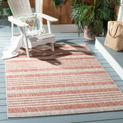Safavieh Courtyard Patrice Striped Indoor/Outdoor Area Rug, Red/Beige, 5'3" x 7'7"