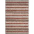 thumbnail image 1 of SAFAVIEH Courtyard Patrice Striped Indoor/Outdoor Area Rug, Red/Beige, 7'10" x 7'10" Round, 1 of 4
