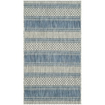 SAFAVIEH Courtyard Paul Striped Indoor/Outdoor Area Rug, 2' x 3'7", Grey/Navy