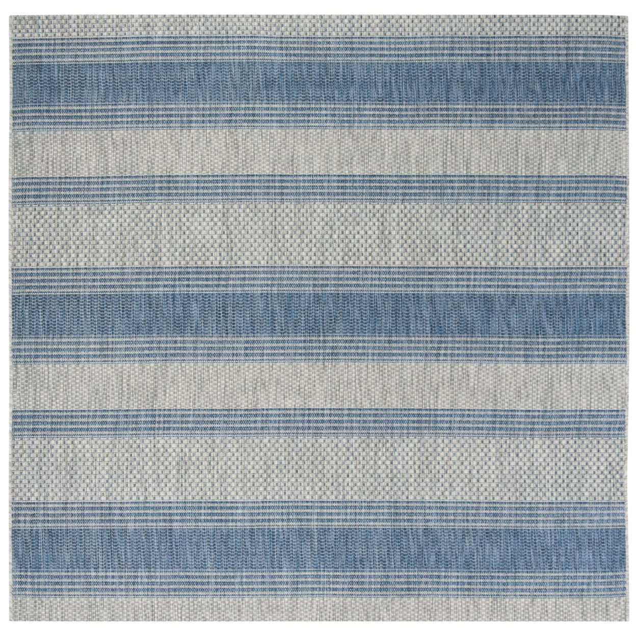 Elegant Gray Square Synthetic Indoor/Outdoor Rug, 6'7" x 6'7"