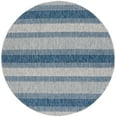 thumbnail image 1 of SAFAVIEH Courtyard Paul Striped Indoor/Outdoor Area Rug, Grey/Navy, 6'7" x 6'7" Round, 1 of 12