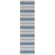 SAFAVIEH Courtyard Paul Striped Indoor/Outdoor Runner, 2'3" x 12', Grey/Navy