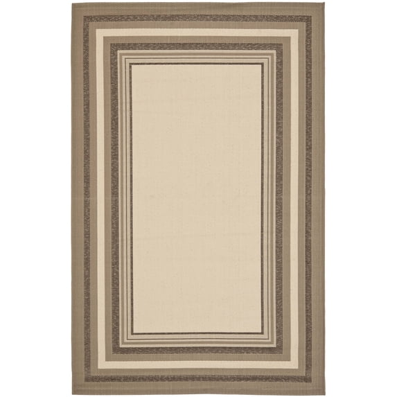 Safavieh Courtyard Phoebe Bordered Indoor/Outdoor Area Rug, Beige/Dark Beige, 5'3" x 7'7"