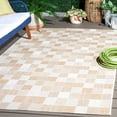 thumbnail image 1 of SAFAVIEH Courtyard Raeyln Checkered Indoor/Outdoor Area Rug, Natural/Beige, 5'3" x 7'6", 1 of 10