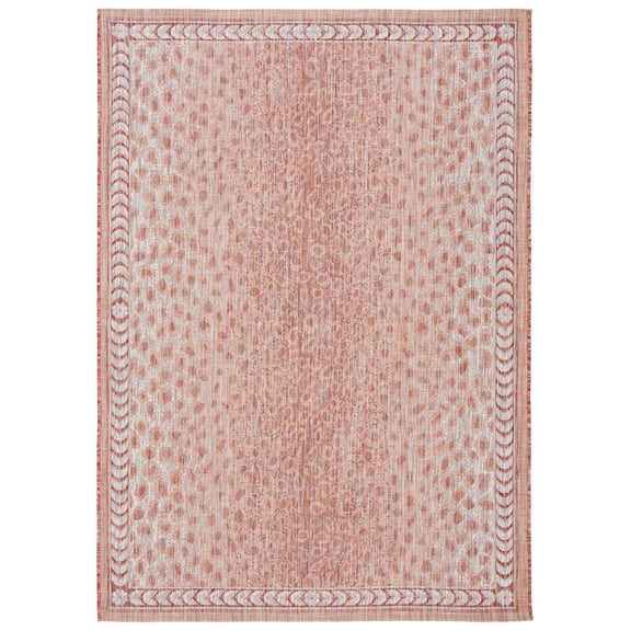 SAFAVIEH Courtyard Regent Animal Indoor/Outdoor Area Rug, Rust/Beige, 2'7" x 5'