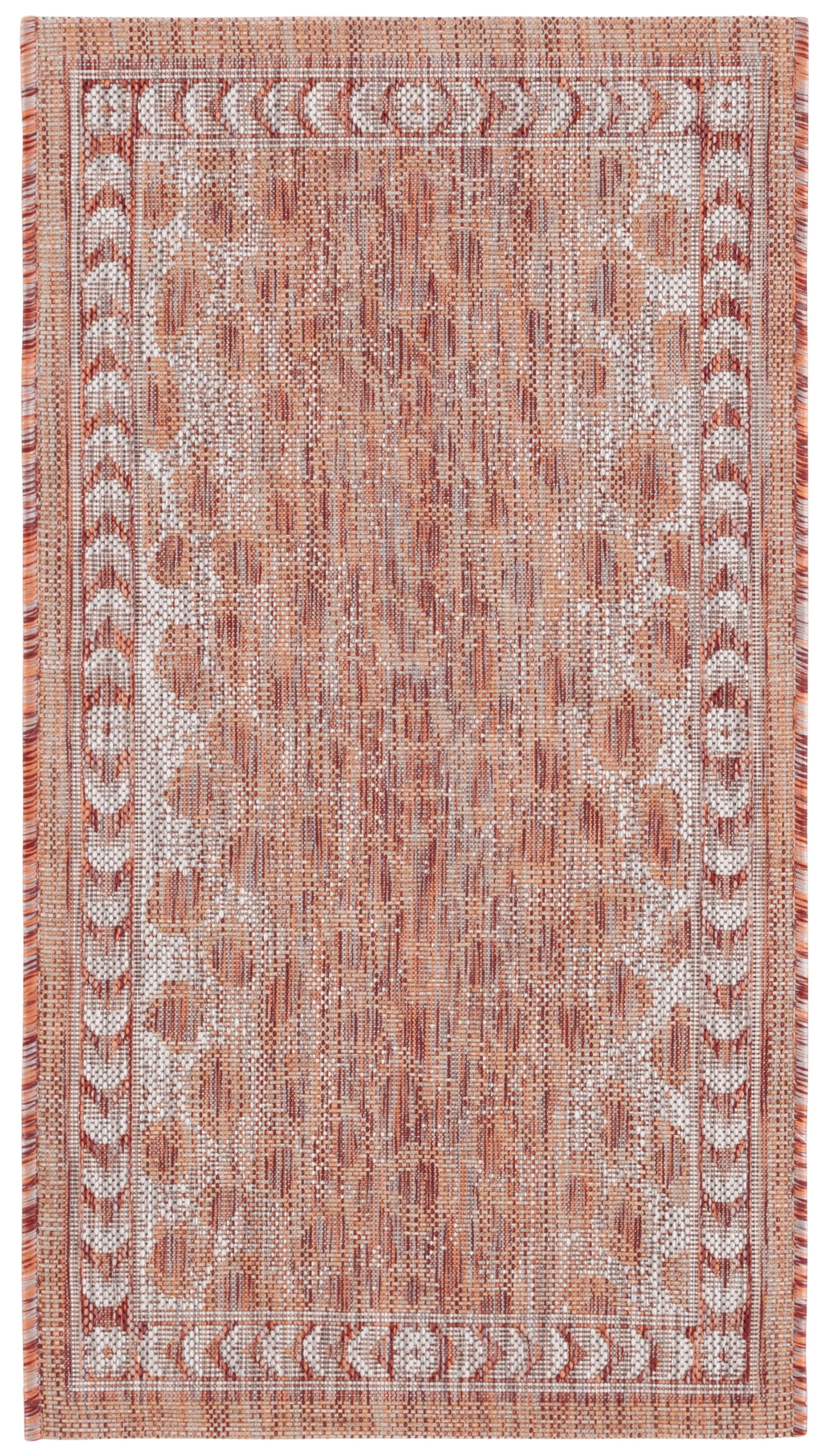 SAFAVIEH Courtyard Regent Animal Indoor/Outdoor Area Rug, Rust/Beige, 2' x 3'7"