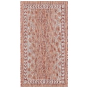 SAFAVIEH Courtyard Regent Animal Indoor/Outdoor Area Rug, Rust/Beige, 2' x 3'7"