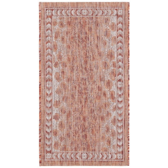 SAFAVIEH Courtyard Regent Animal Indoor/Outdoor Area Rug, Rust/Beige, 2' x 3'7"
