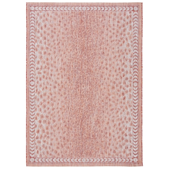 SAFAVIEH Courtyard Regent Animal Indoor/Outdoor Area Rug, Rust/Beige, 8' x 10'